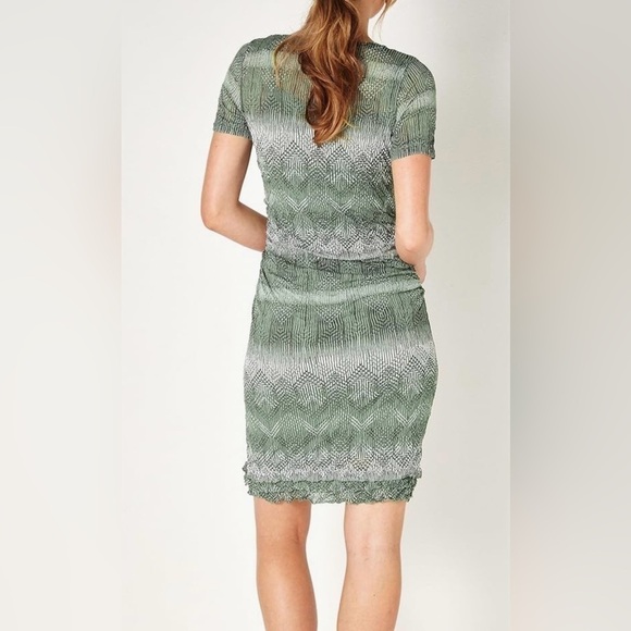 Hedge Green Fine Net Aztec Print Dress by Sandwich NWT - Size Medium - Picture 2 of 16